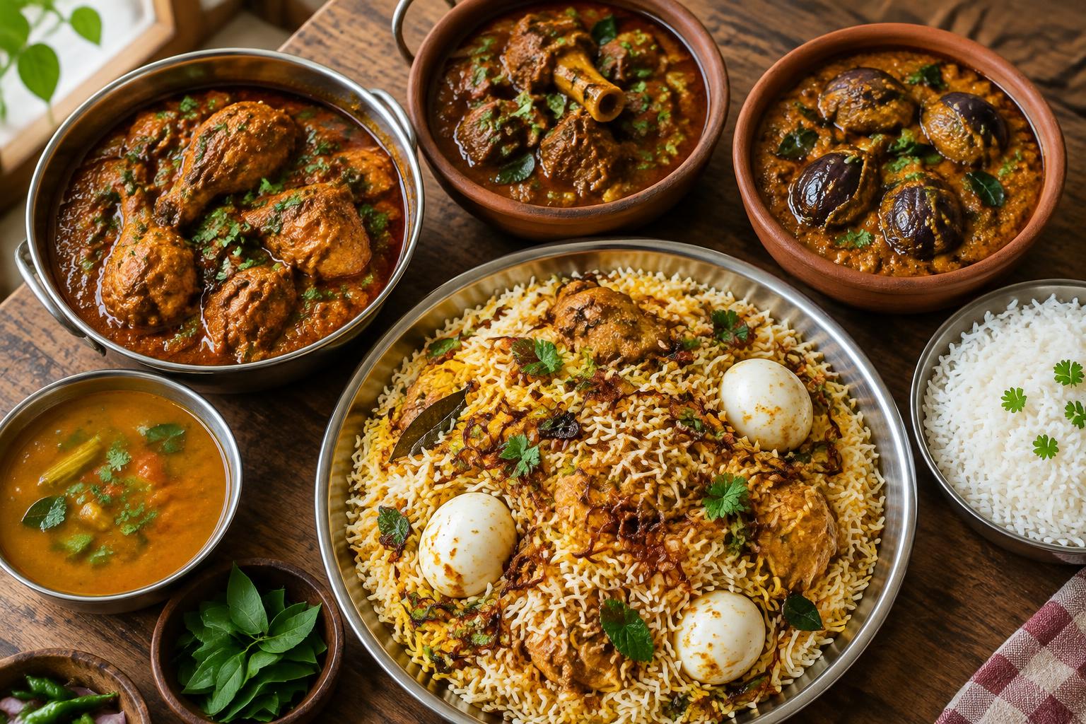 Homemade Andhra curries, biryani and sambar freshly prepared at Manna Home Foods